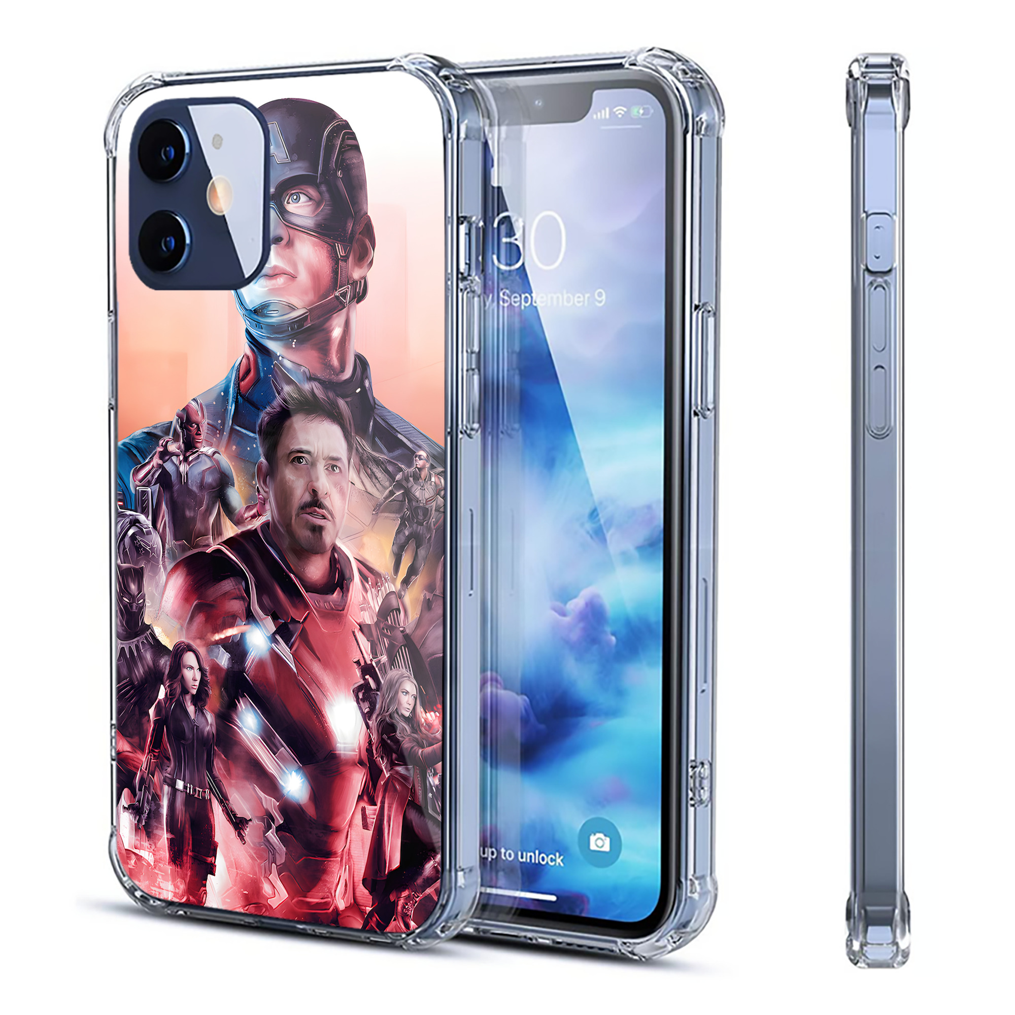 （画像用） アベンジャーズ The Avengers 【iPhone 12シリーズ対応】透明スマホケース（クリアソフトケース）